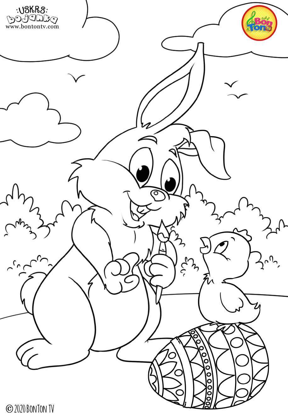 Uskrs bojanka - Easter coloring pages for kids - BonTon TV