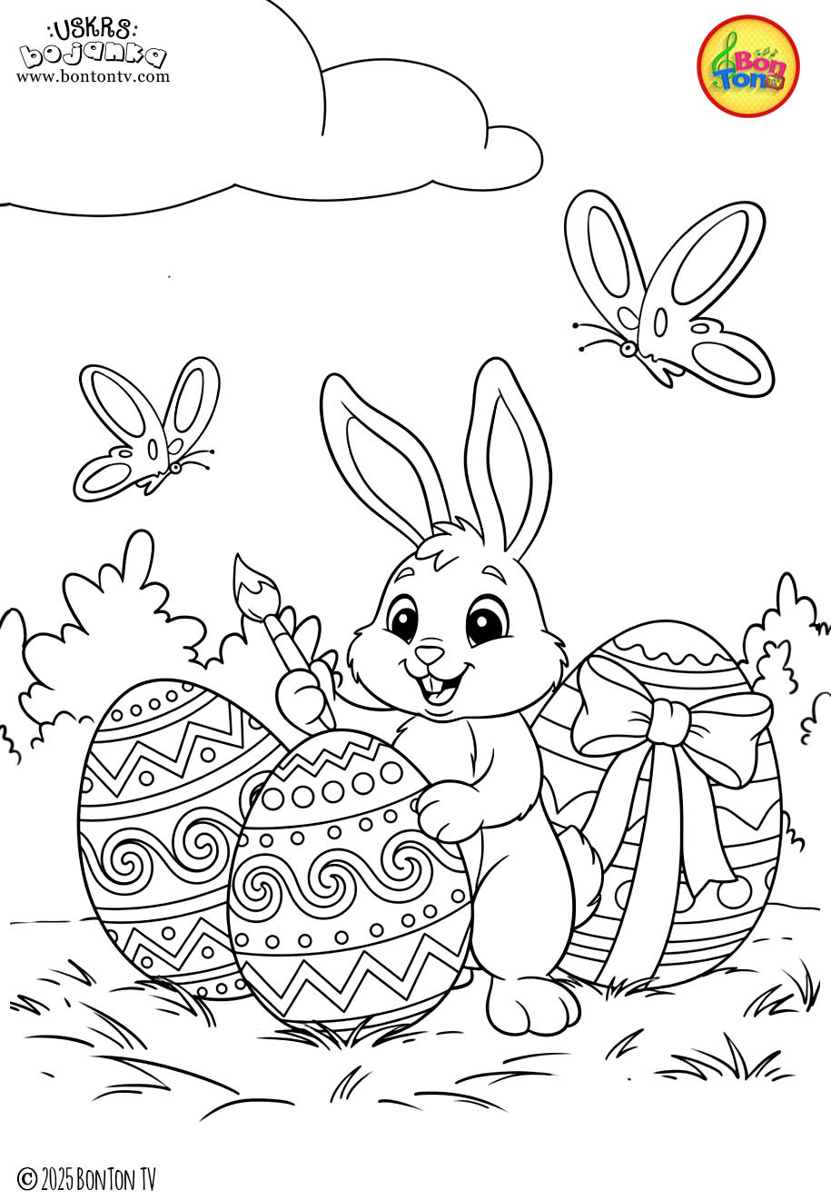 Uskrs bojanka - Easter coloring pages for kids - BonTon TV