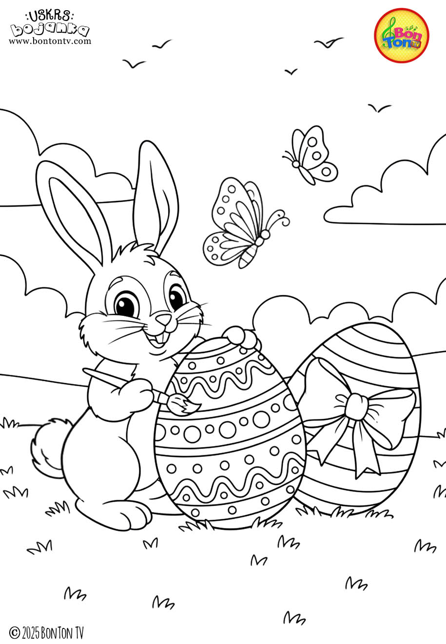 Uskrs bojanka - Easter coloring pages for kids - BonTon TV