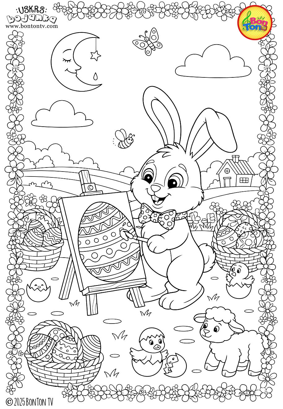 Uskrs bojanka - Easter coloring pages for kids - BonTon TV