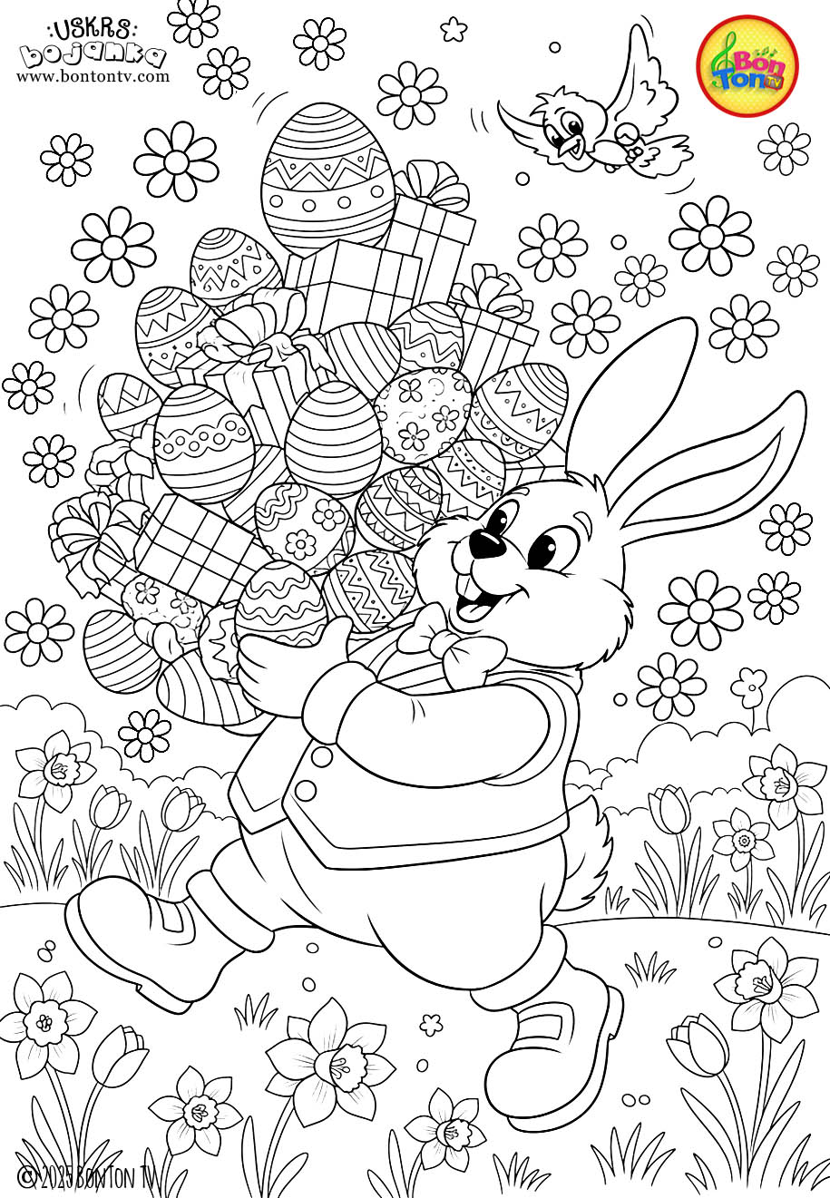 Uskrs bojanka - Easter coloring pages for kids - BonTon TV