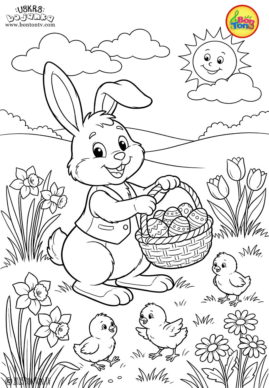 Uskrs bojanka - Easter coloring pages for kids - BonTon TV