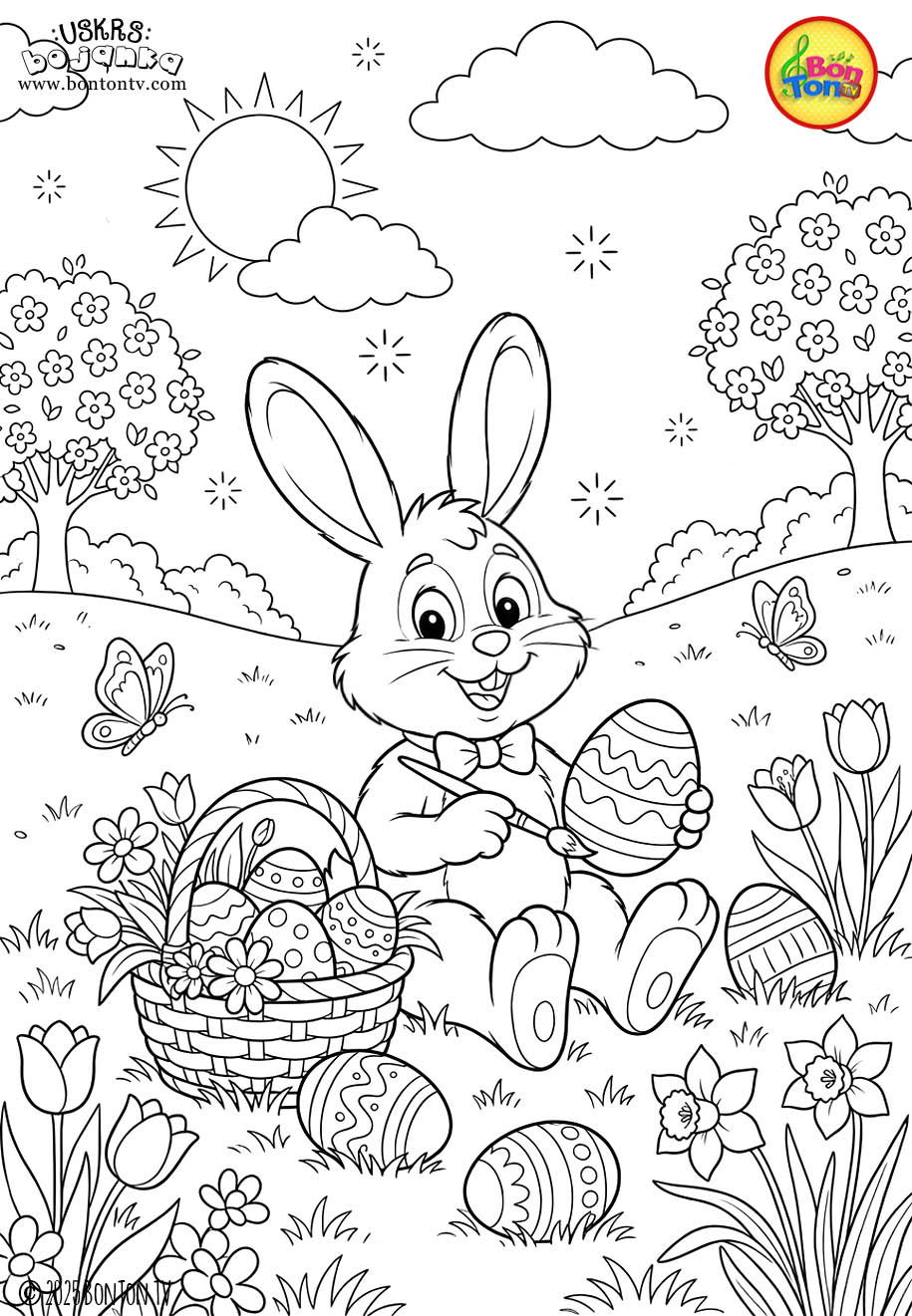 Uskrs bojanka - Easter coloring pages for kids - BonTon TV