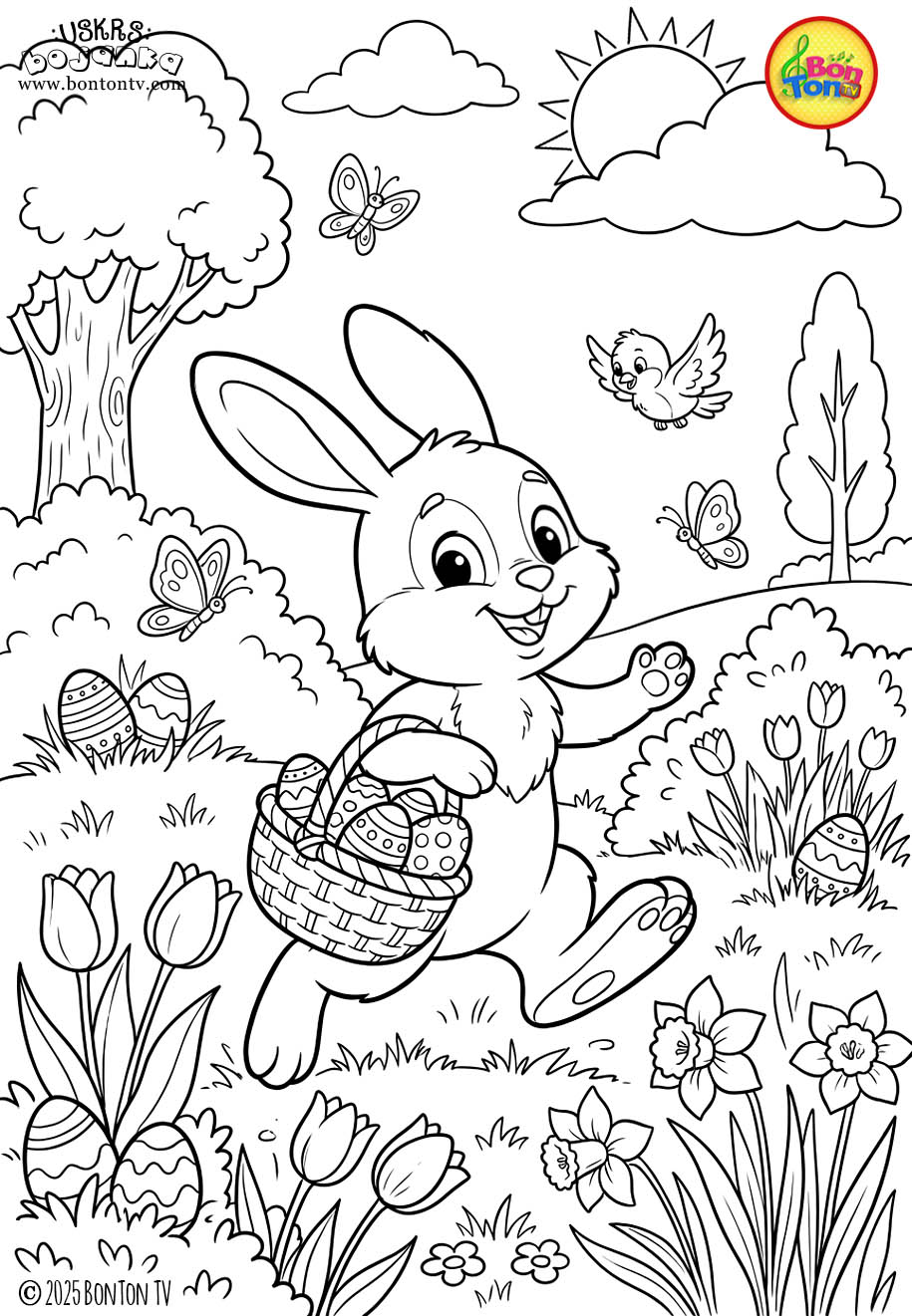 Uskrs bojanka - Easter coloring pages for kids - BonTon TV