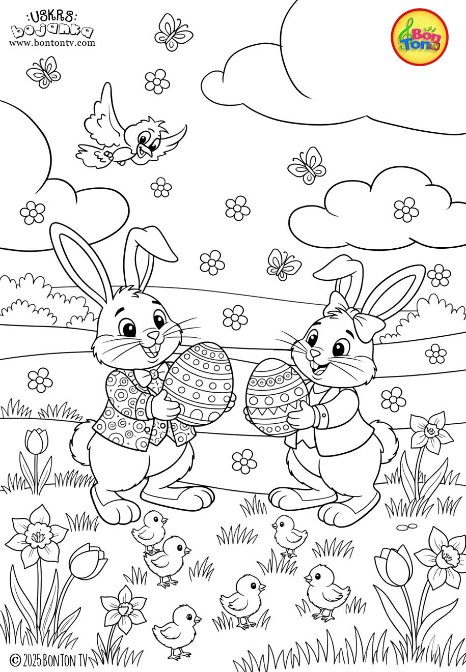 Uskrs bojanka - Easter coloring pages for kids - BonTon TV