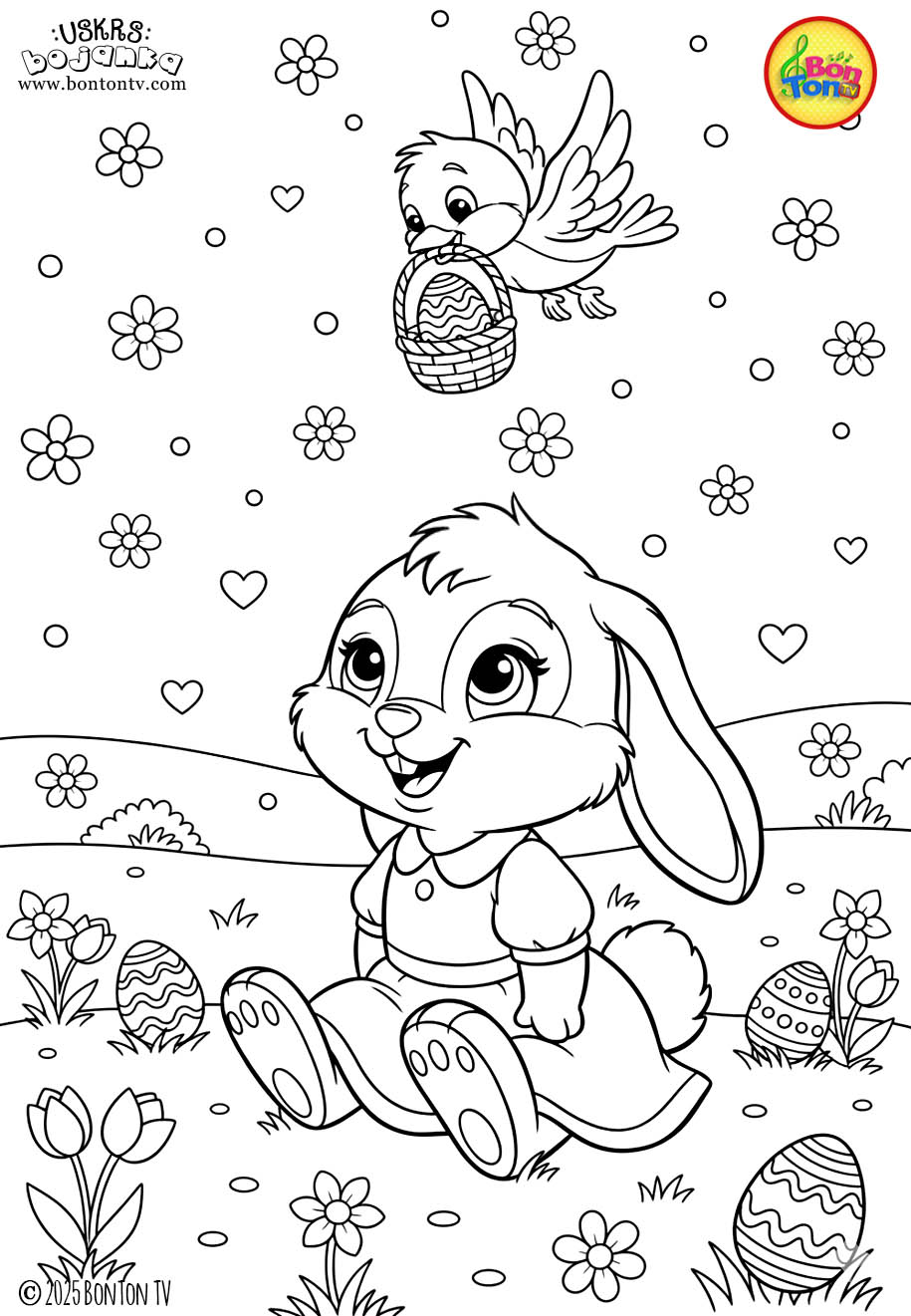 Uskrs bojanka - Easter coloring pages for kids - BonTon TV
