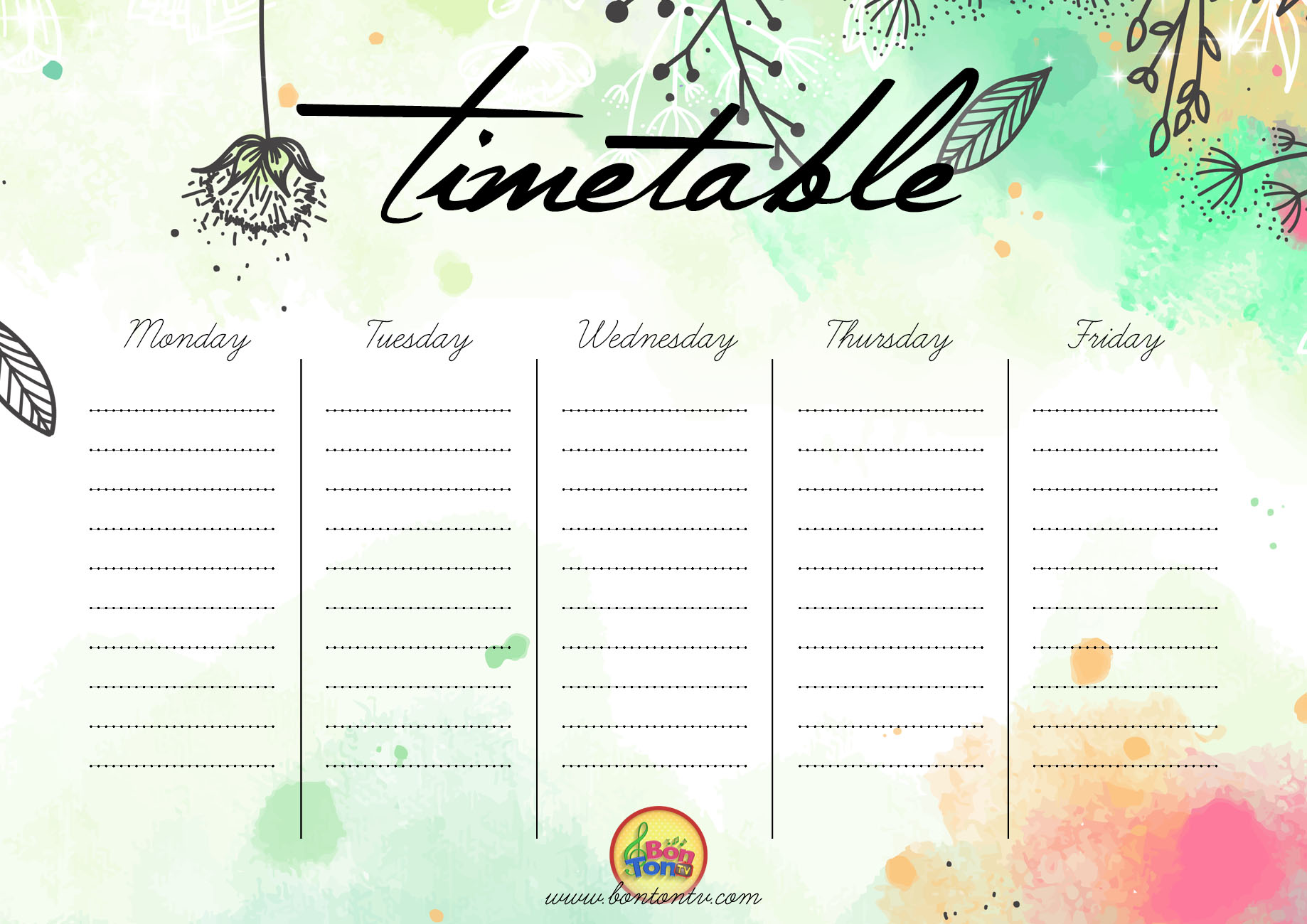 TIMETABLE BonTon TV