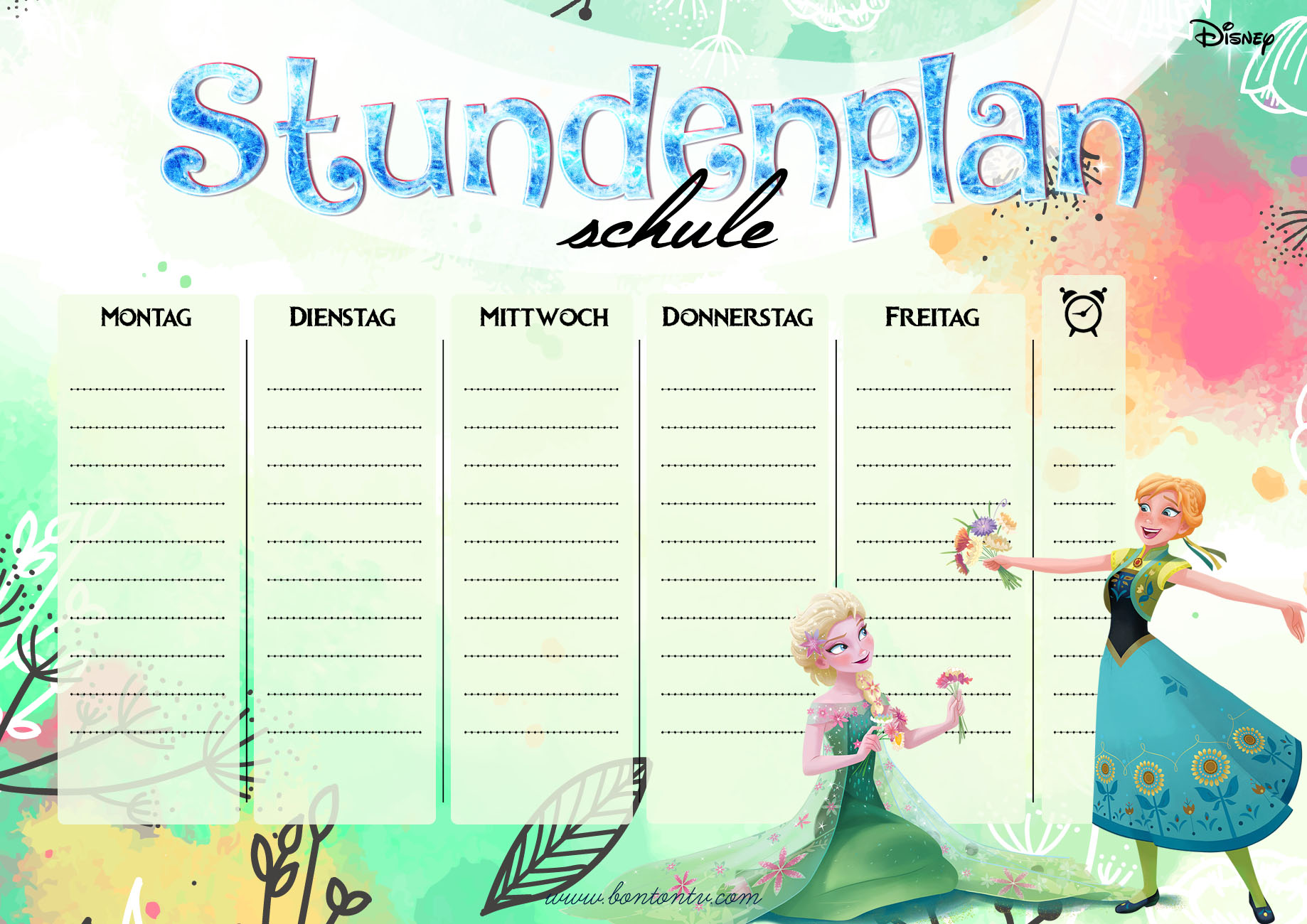 STUNDENPLAN FROZEN Anna und Elsa BonTon TV