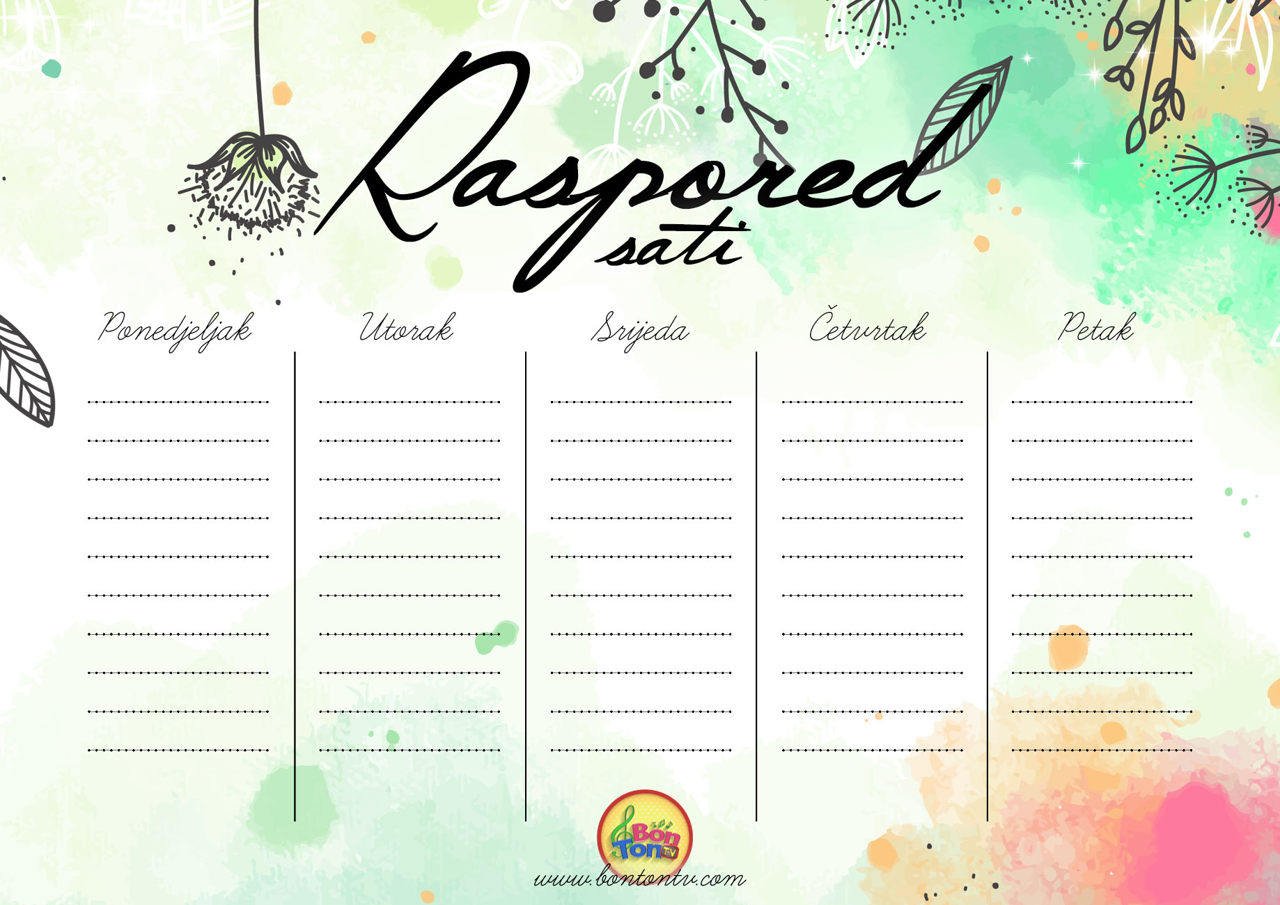 RASPORED SATI BonTon TV