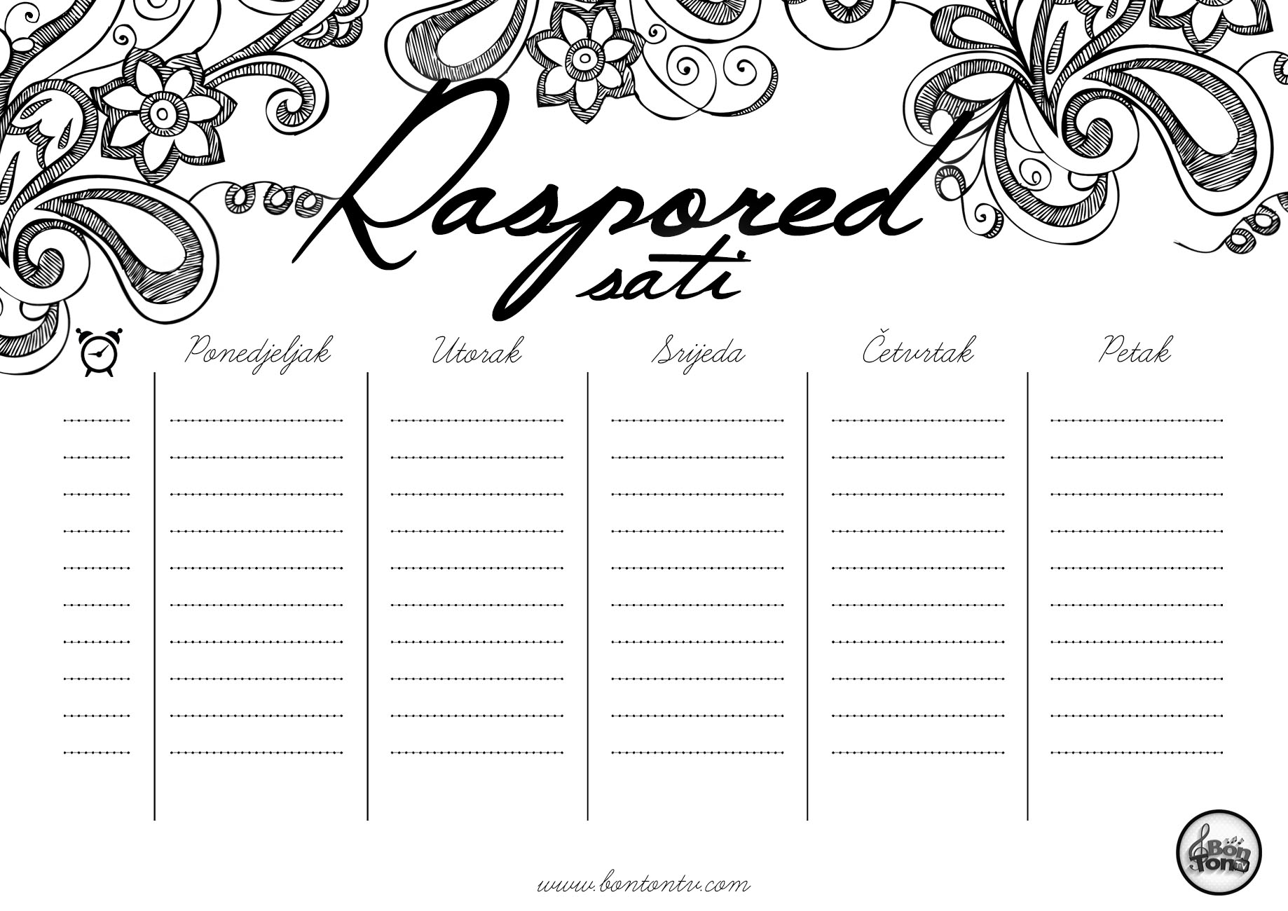 RASPORED SATI BonTon TV