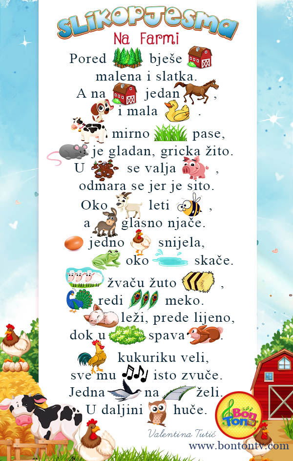 Na farmi - slikopjesma
